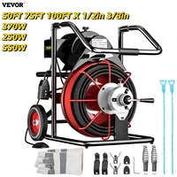 vevor electric drain auger pipe cleaner unblocker plunger tool sink sewer snake cleaning machine set 50ft 75ft 100ft x 10mm 13mm
