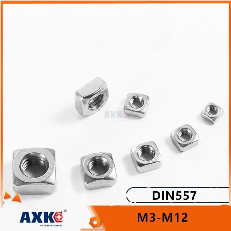 

2/50pcs High Quality M3 M4 M5 M6 M8 M10 M12 DIN557 GB39 304 A2-70 Stainless Steel Metric Threaded Square Nut Foursquare Quadrate