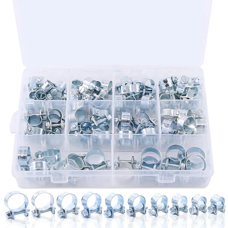 78-Pcs Mini Fuel Injection Line Style Hose Clamps Assortment Kit Clamp For Pipe- 10 Kinds Of | Обустройство дома