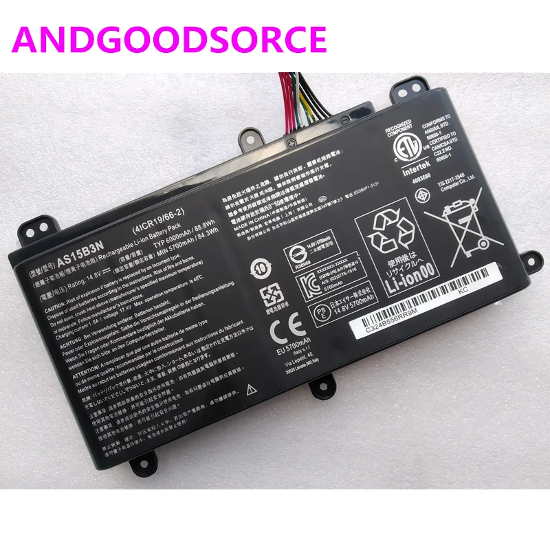 Новый AS15B3N для Acer Хищник 15 17 G9 591 591G 592G 791G 792 792G G5 793 21X 4ICR19/66 2 Оригинальная батарея