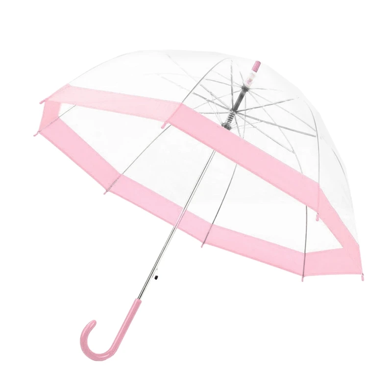 

2021 New Transparent Umbrella Creative Rain Sunny Women Girls Ladies Novelty Items Long Handle Umbrellas Rainproof Unbrellas