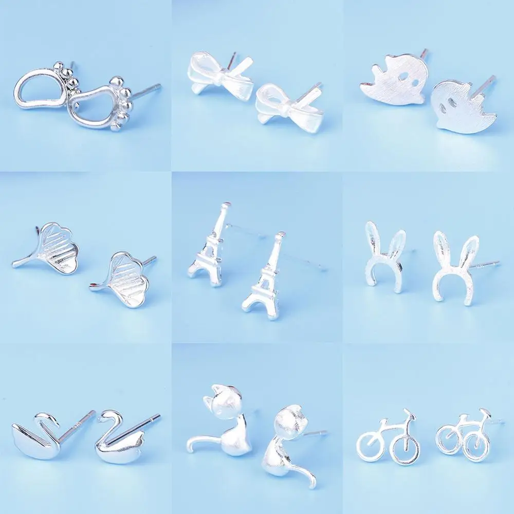 Неаллергические милые маленькие серьги для пирсинга против аллергии мини Лебедь