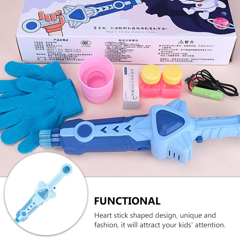 

1 Set Smog Bubble Blower Heart Stick Bubble Smoke Bubble Machine Gift