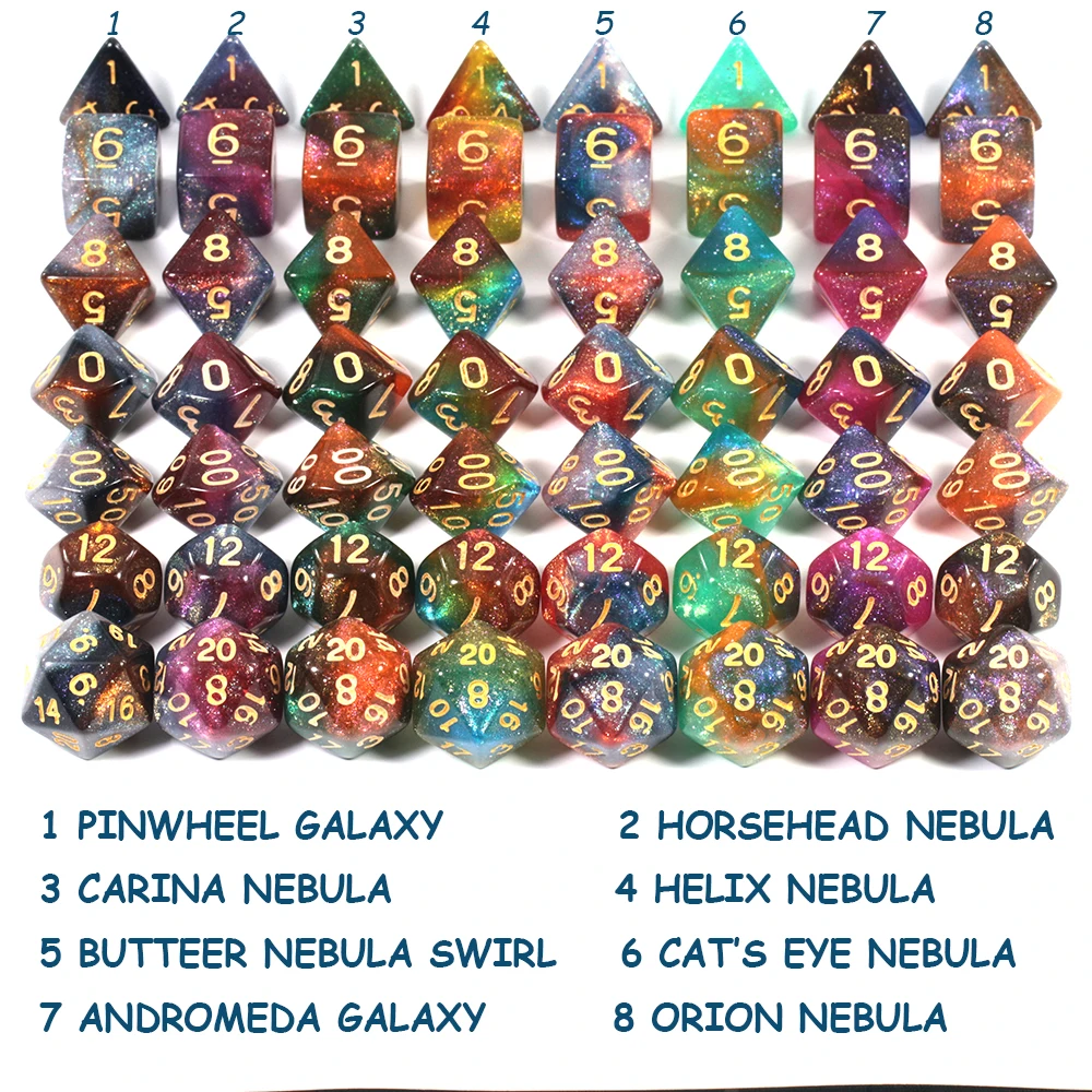 Совершенно новая забавная Вечеринка Вселенная Галактика кости 7 шт DnD RPG игры