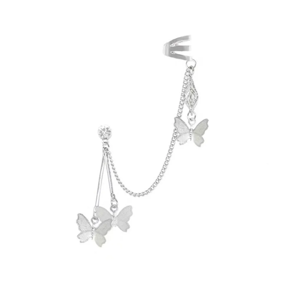 

Butterfly Earrings Fairy Exaggeration Clip-on Earrings Jewelry Tassel Elegant Unique Unusual Ear Bone Clip Dangle Earrings