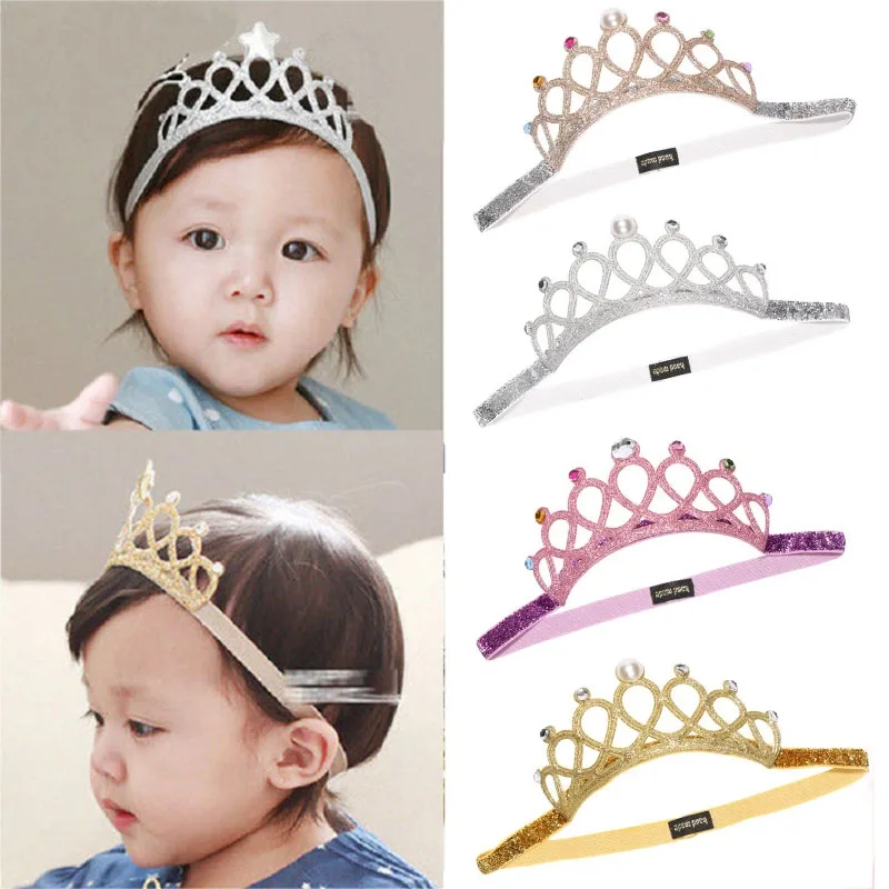 

Girls Hair Band Princess Headband Child Rhinestones Hair Band Accessory Party Gift Elastic Hair Crown Tiara Cosplay Accessories