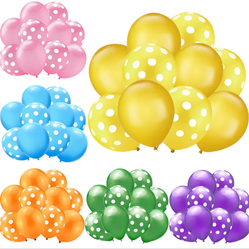 

12 Inch Wedding Birthday Party Baby Shower Decoration Spotted Latex Small Balloons 10pcs