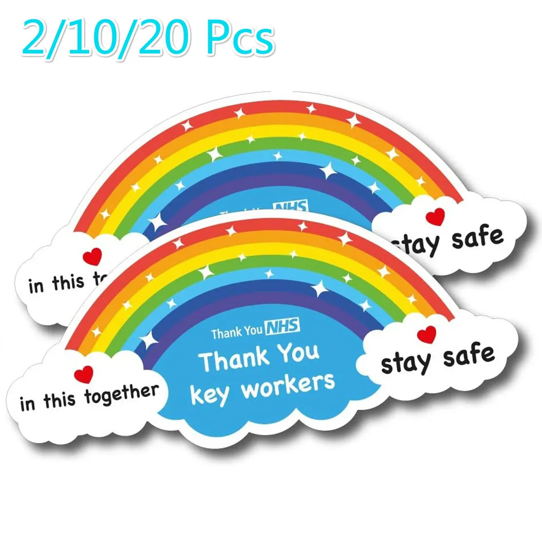 Стикер для автомобиля s 2/10/20 шт. A5 A6 Thank You NHS радужная Водонепроницаемая виниловая