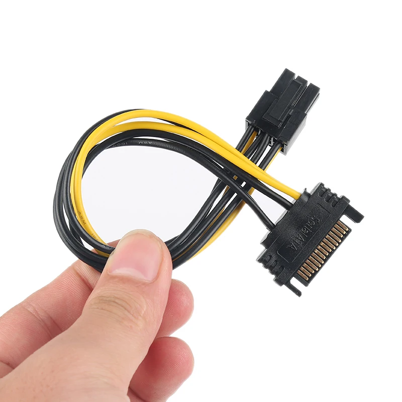 

1 Pcs 15 Pin SATA To 6 Pin PCI EXPRESS PCI-E SATA Converter Adapter Video Card Power Supply Cable 20cm Card Adapter
