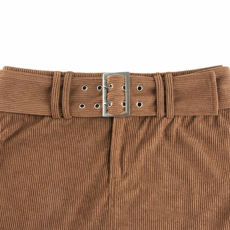 

Skirts Vintage Corduroy Solid A-line Low Rise Y2K With Belt Outwear Harajuku Aesthetics Streetwear Fall Fashion Kilt Mini Skirt
