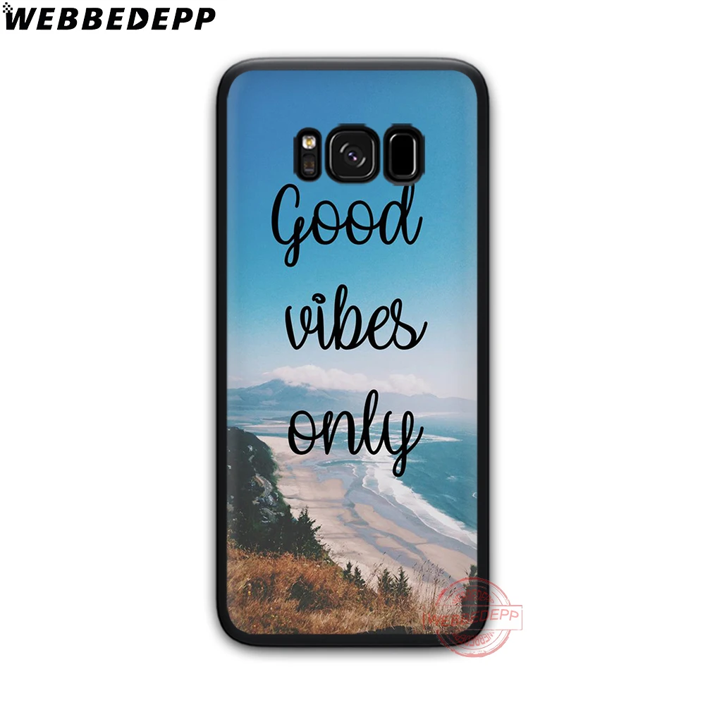 WEBBEDEPP Good Vibes мягкий чехол для телефона с изображением цветов Samsung S6 S7 край S8 S9 S10