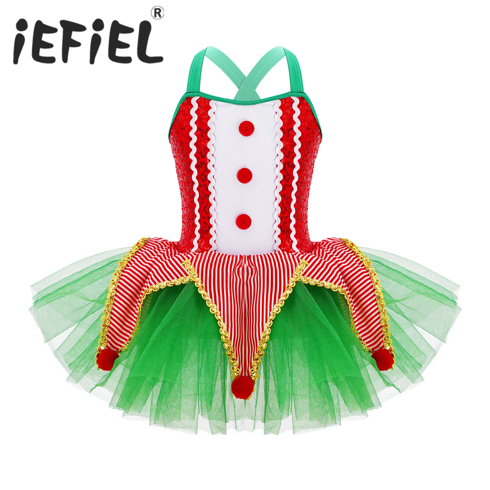 

Детское балетное трико для девочек, платье-пачка, красное платье для гимнастики и выступлений, рождественские костюмы, Новогодняя одежда