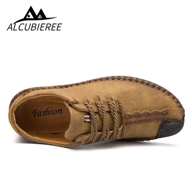 Туфли мужские кожаные ручной работы модная повседневная Уличная