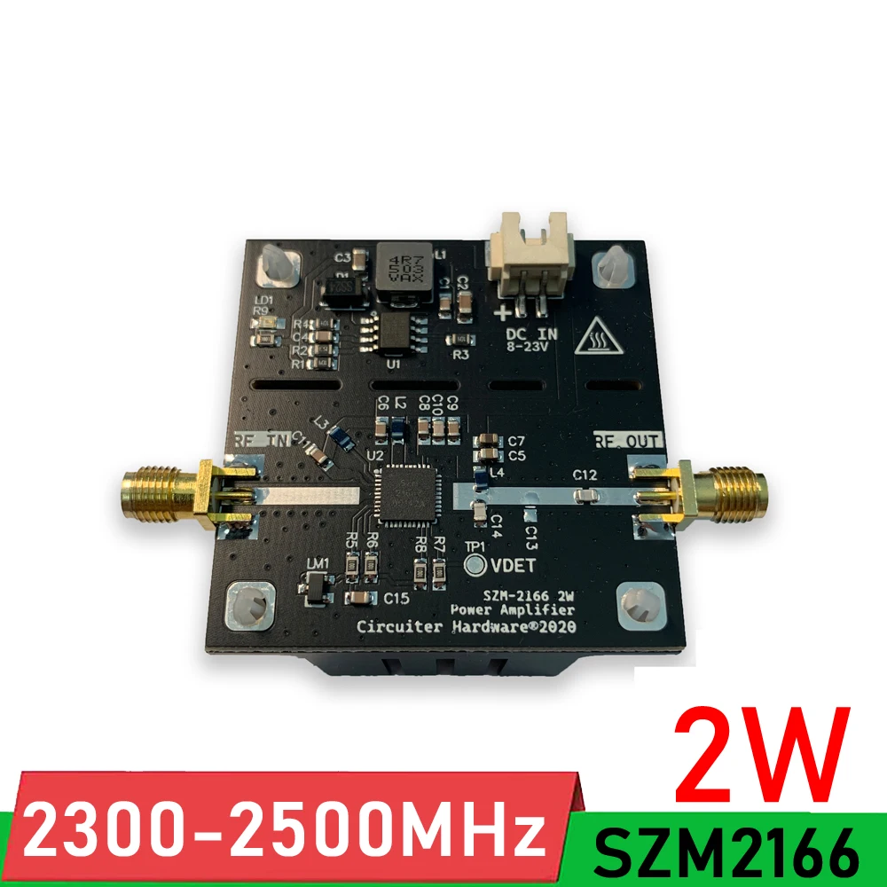 SZM2166 2W СВЧ-усилитель 2 4 Ghz RF усилитель мощности 2400MHz 33dBm 12V 24V DC для 4G wifi swept