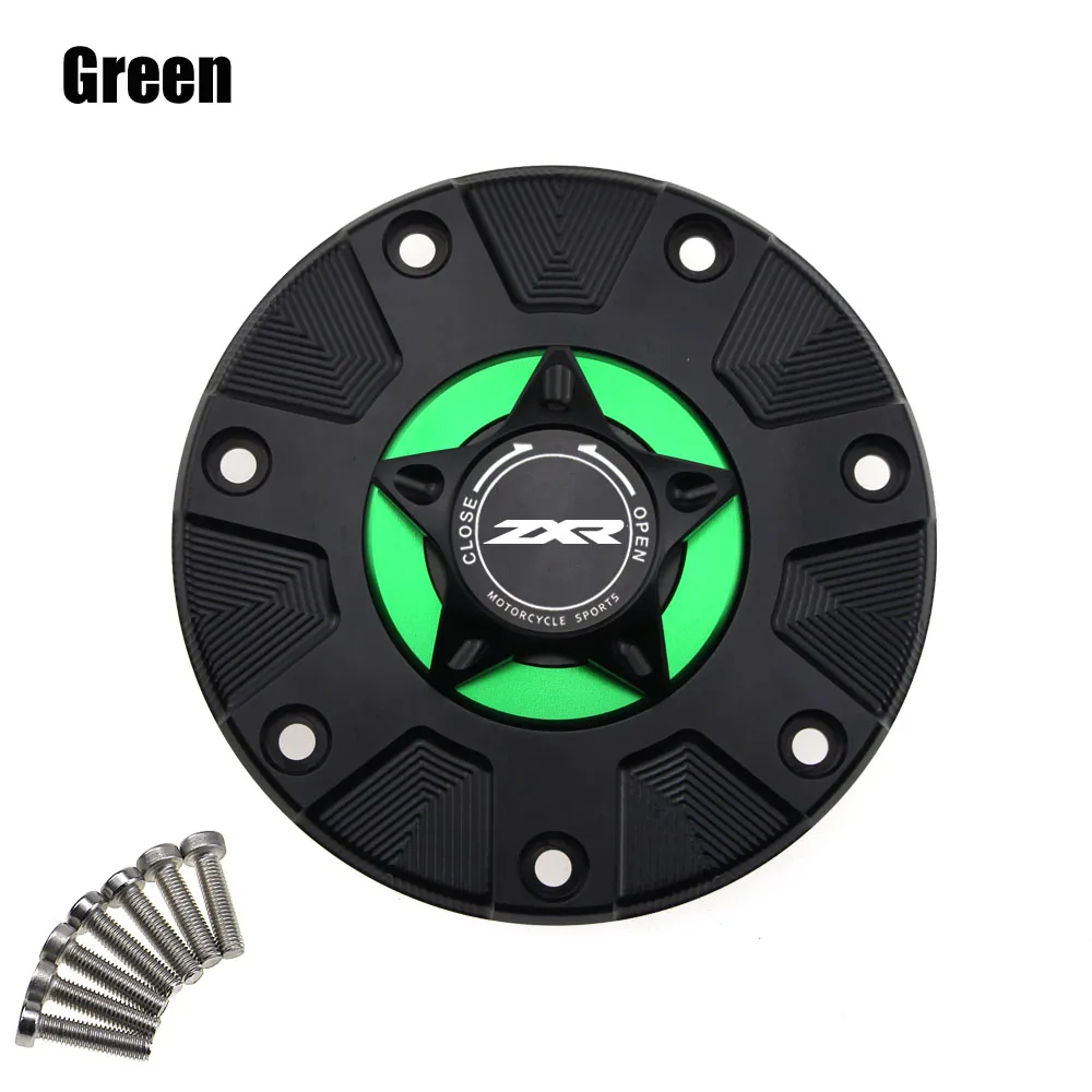 Green ZXR газовый топливный бак крышка для Kawasaki ZXR400 ZXR750 1991-1999 аксессуары для мотоциклов CNC алюминиевая масляная крышка мотоцикла - Цвет: Green