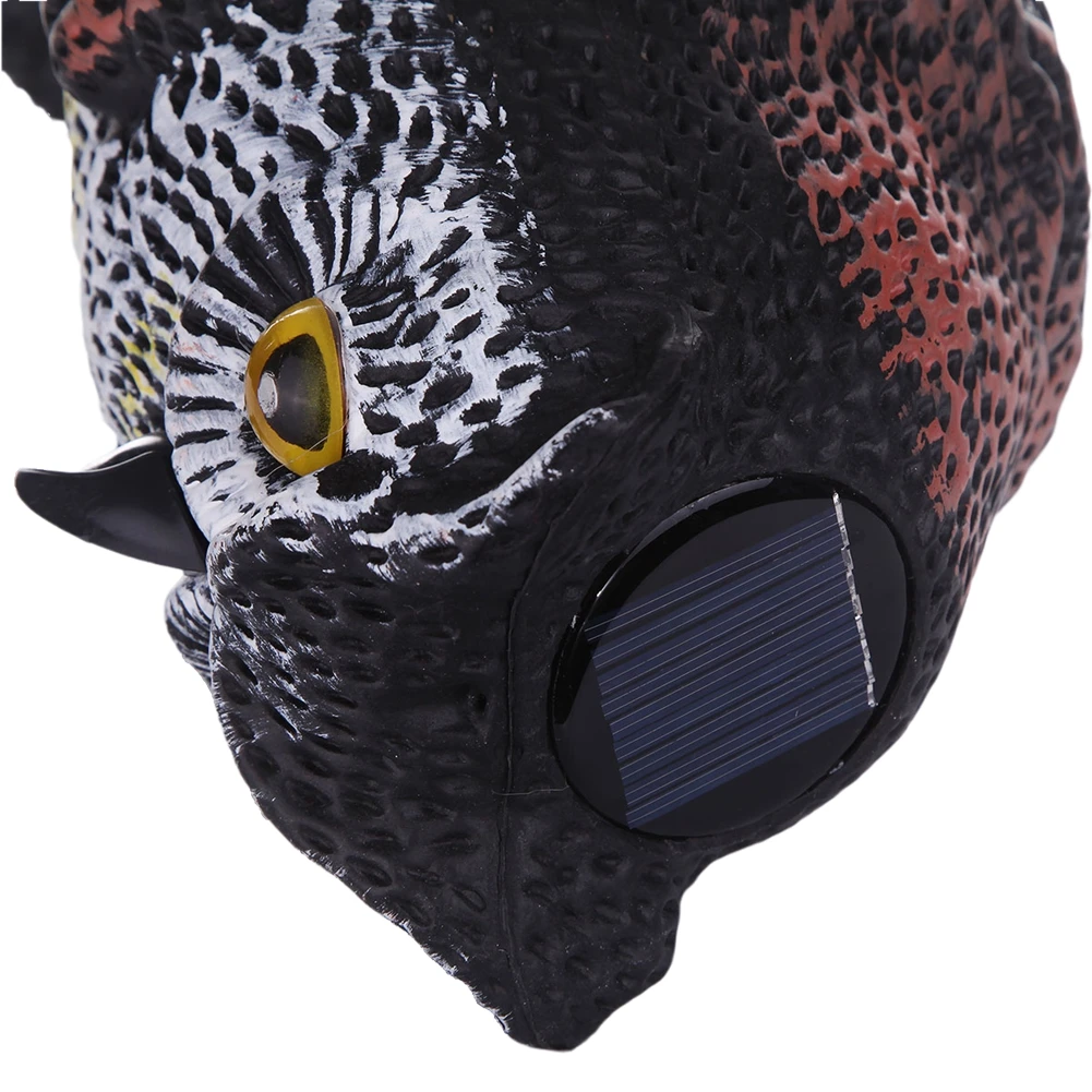 Simulation Solar Power OWL To Scare Birds Scarecrow Fake Horned Owl Decoy Panel Blink Vocal Pest Repellent Ornament Garden Tools | Дом и сад