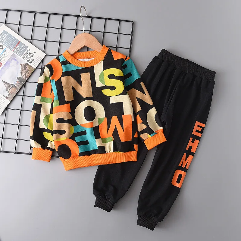 Boys Clothes Set Children's Clothing Sets Autumn Long Sleeve Sports Suits Letter Print Baby Clothes 2pcs Boy Spring Tops Pants