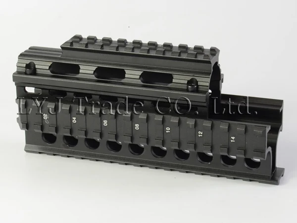Yugo M70 AK Quad Rail Handguard для лазерных точечных прицелов Riflescope Mount V-cut for Co-witness with Iron Sights MTU011