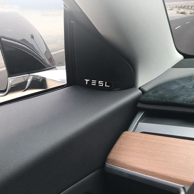 Модификация 4 шт. из алюминиевого сплава для логотипа Тесла аудио декоративные