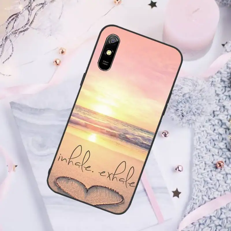 

beach Pink love clouds starry sky Phone Case coque cover funda For Xiaomi A1 F1 redmi note 5 6 7 8 10 9 s t pro