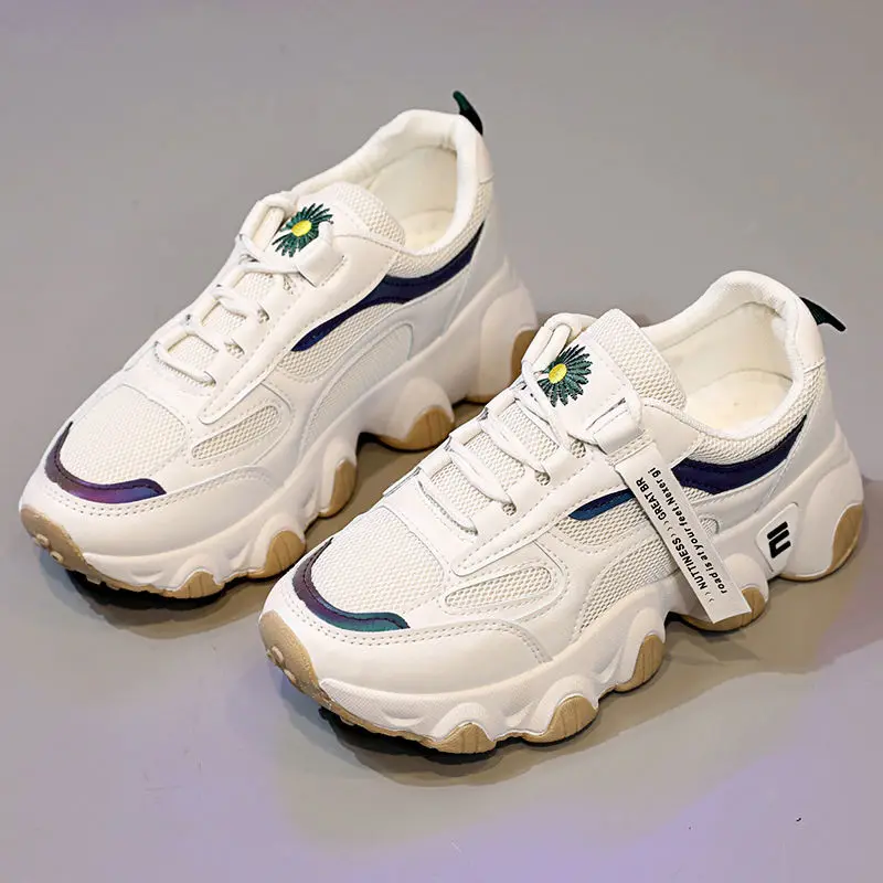 

Women's Vulcanized Shoes Lace Up Ladies Platform Casual Comfort Shoes Chunky Sneakers Spring Female Footwear New Fashion 2021