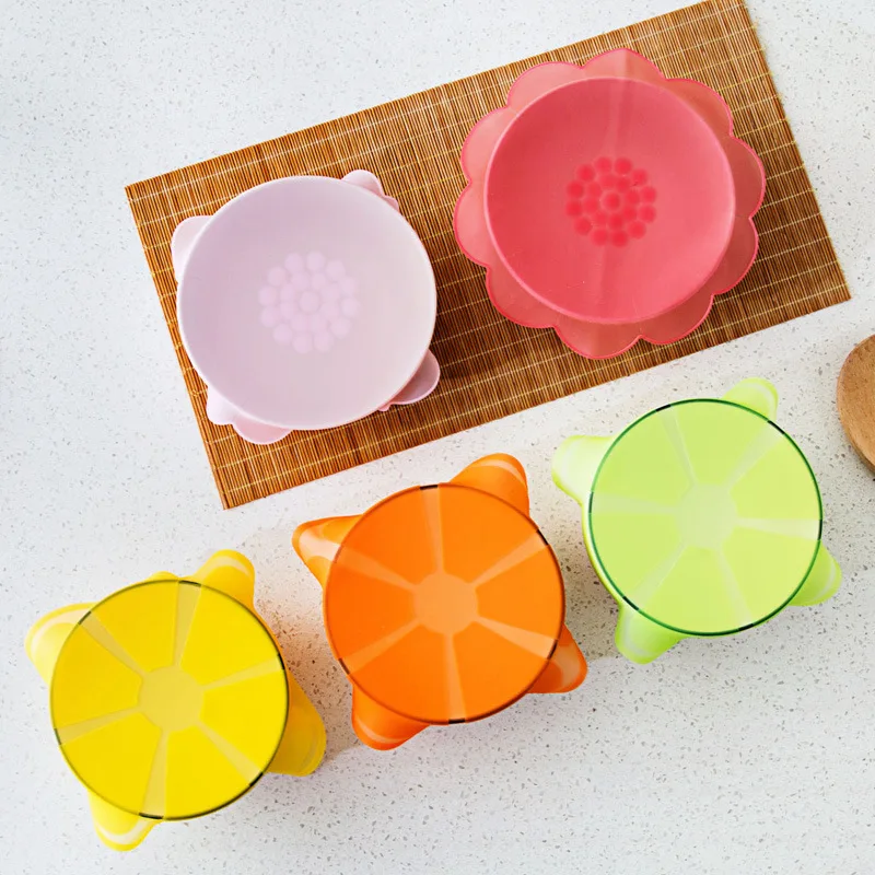 

1pc Silicone Fruit Flower Shape Fresh-Keeping Film Sealing Cap Reusable