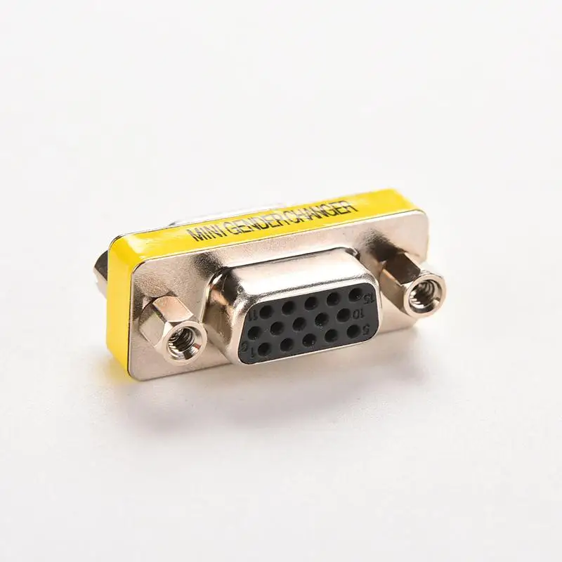 

15 pin D-Sub VGA HD SVGA Female to Female MINI Gender Changer Adapter PC VGA Female Connector F/F Cable Extend Converter