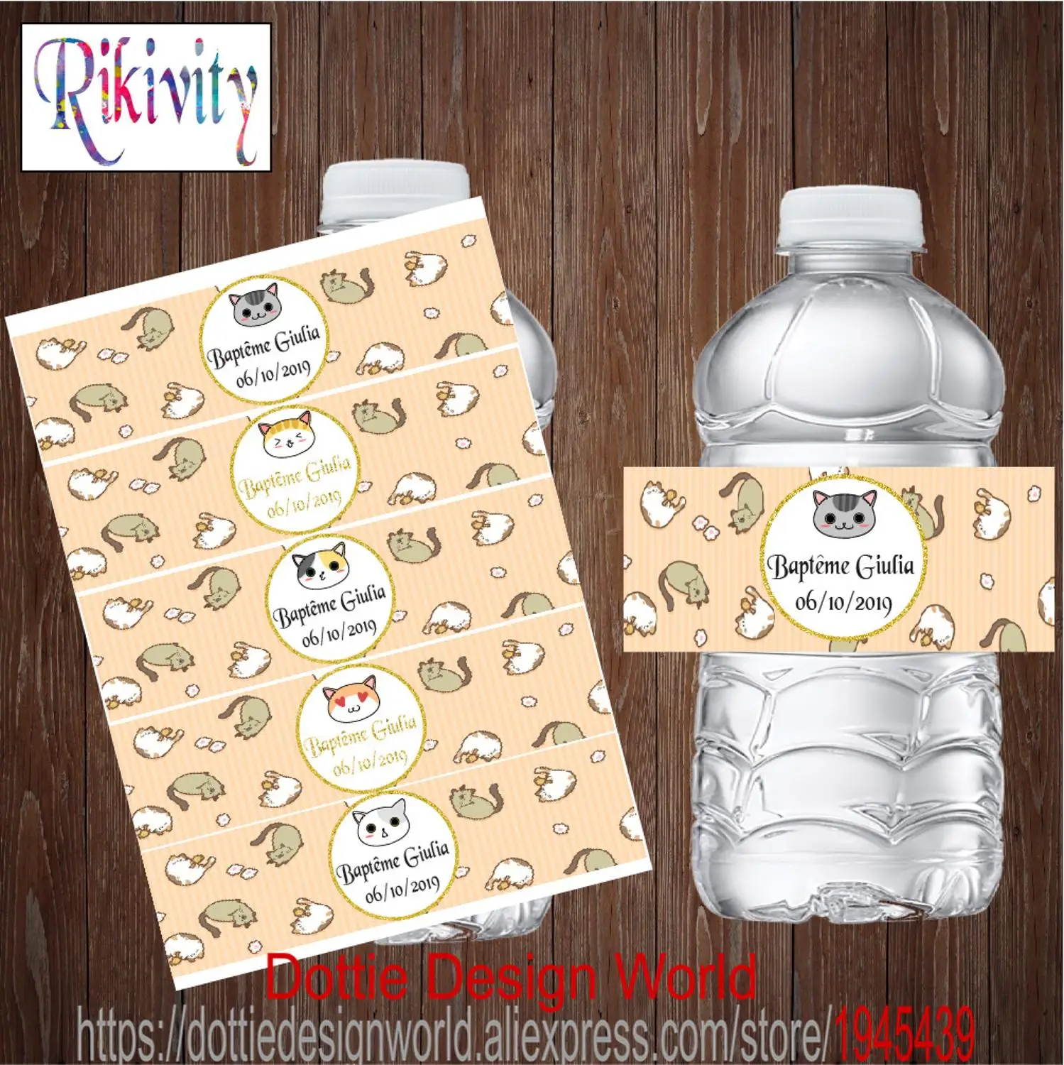 Персонализированные наклейки для крещения бутылки воды вина шампанского конфет