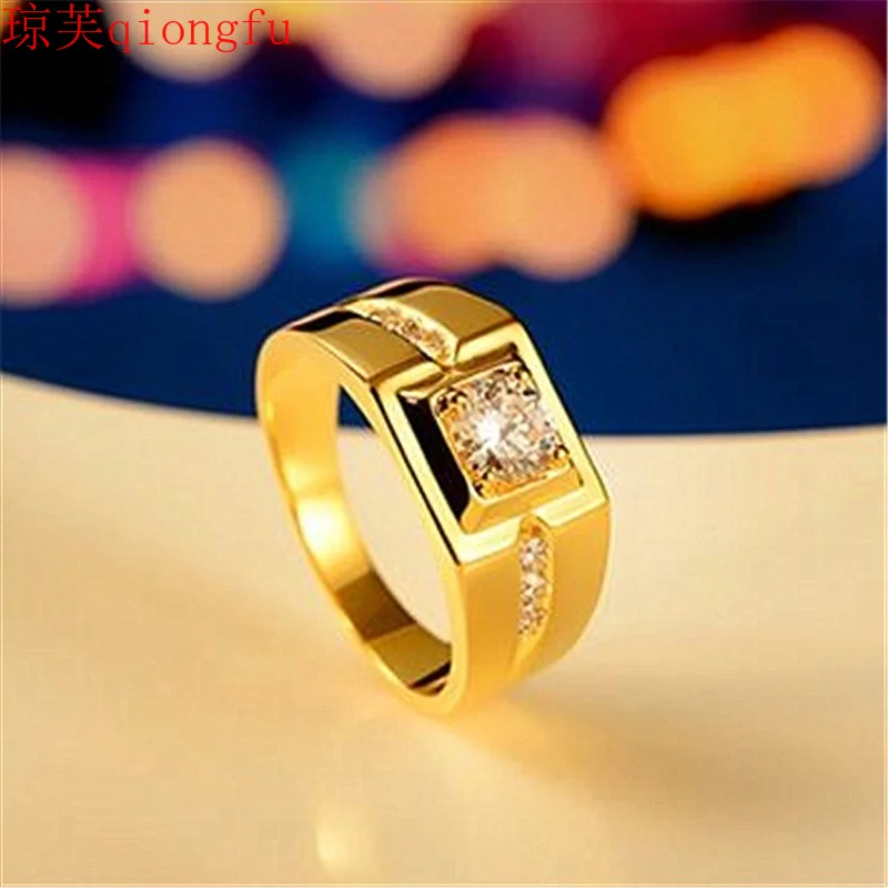 

Gold-plated ring men domineering ring fashion moissanite ring jewelry luxury brand body jewelry jewelry 2021 jewelry