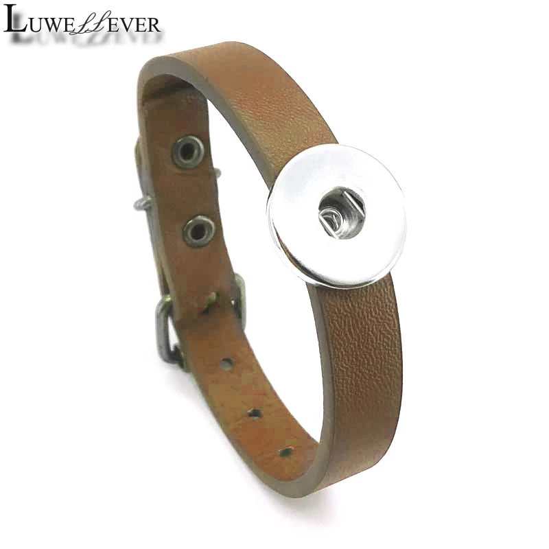 Браслет женский из натуральной кожи с кнопками 12/18 мм|Браслеты шармами| |