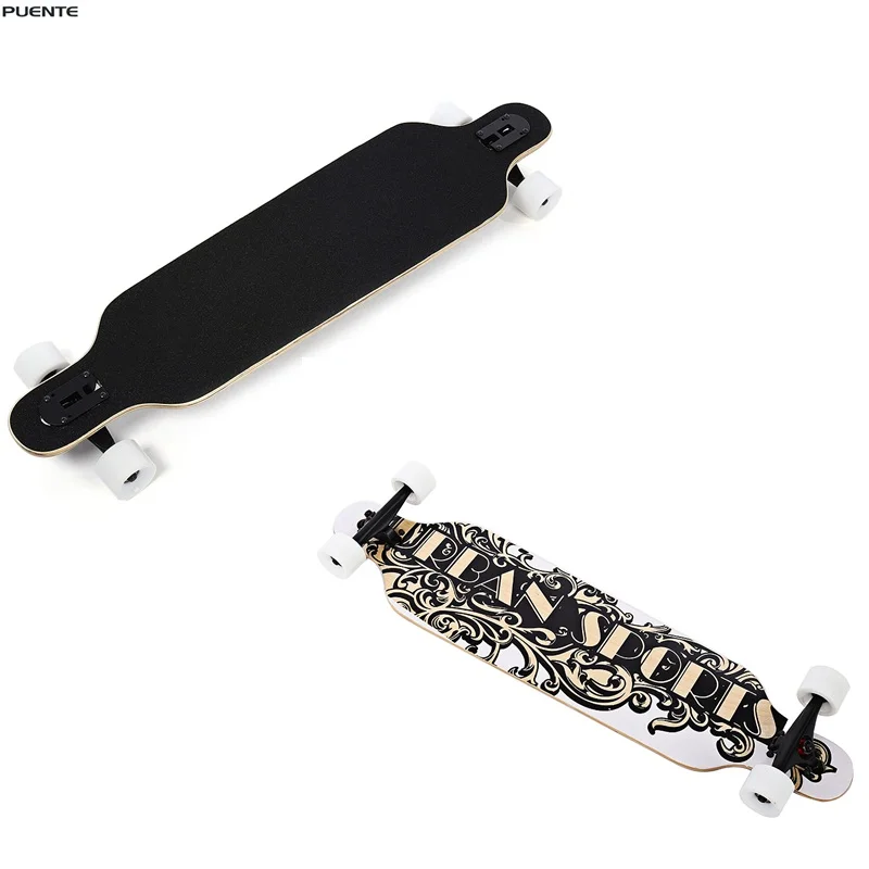 Модный скейтборд PUENTE длинный четырехколесный роликовый скутер дорожные