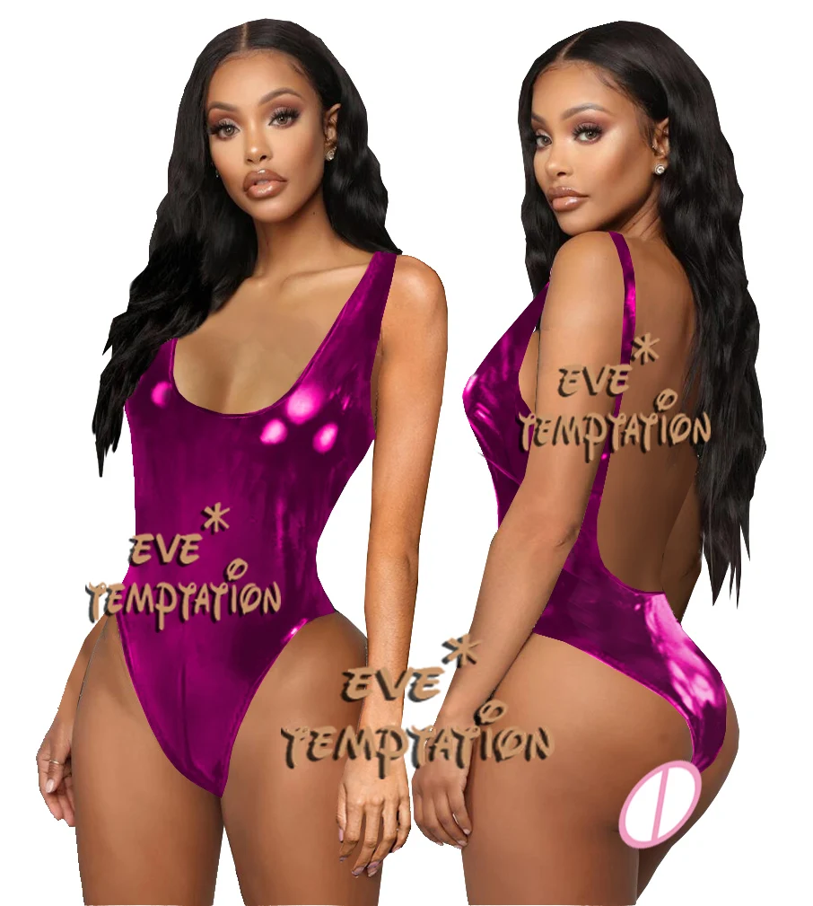 Пикантный костюм для сна из искусственной кожи с металлическим блеском ПВХ|dance