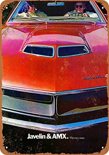 

12 x 16 inches Metal Vintage Funny Tin Sign 1970 Javelin and AMX