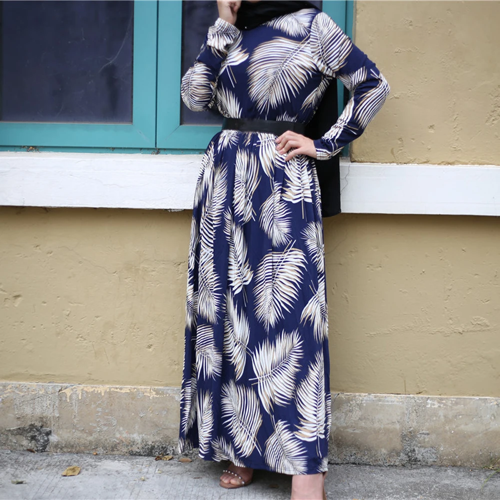 Мусульманское женское платье с принтом Ранняя яркая Исламская кафтановая