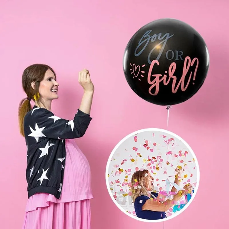 1 комплект мальчик или девочка шар Пол раскрыть Baby Shower конфетти черные шары из