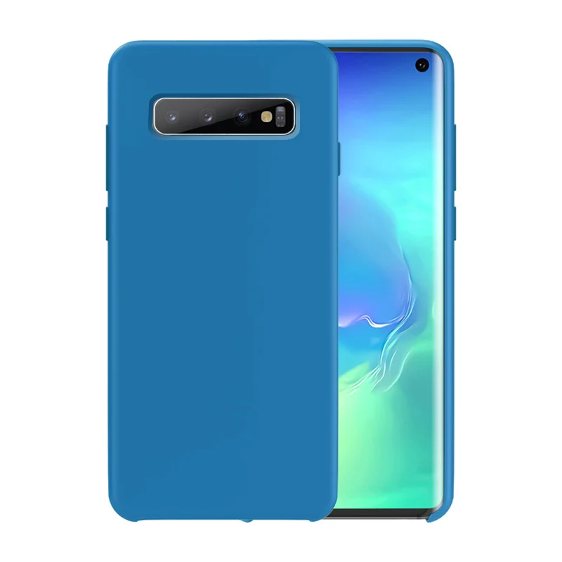 Небесно-голубой Чехол для samsung Galaxy S10 5G для samsung S8 S9 S10 Note 10 Plus 5G Note 8 9 10 S10 мягкий жидкий силиконовый чехол для телефона - Цвет: Небесно-голубой