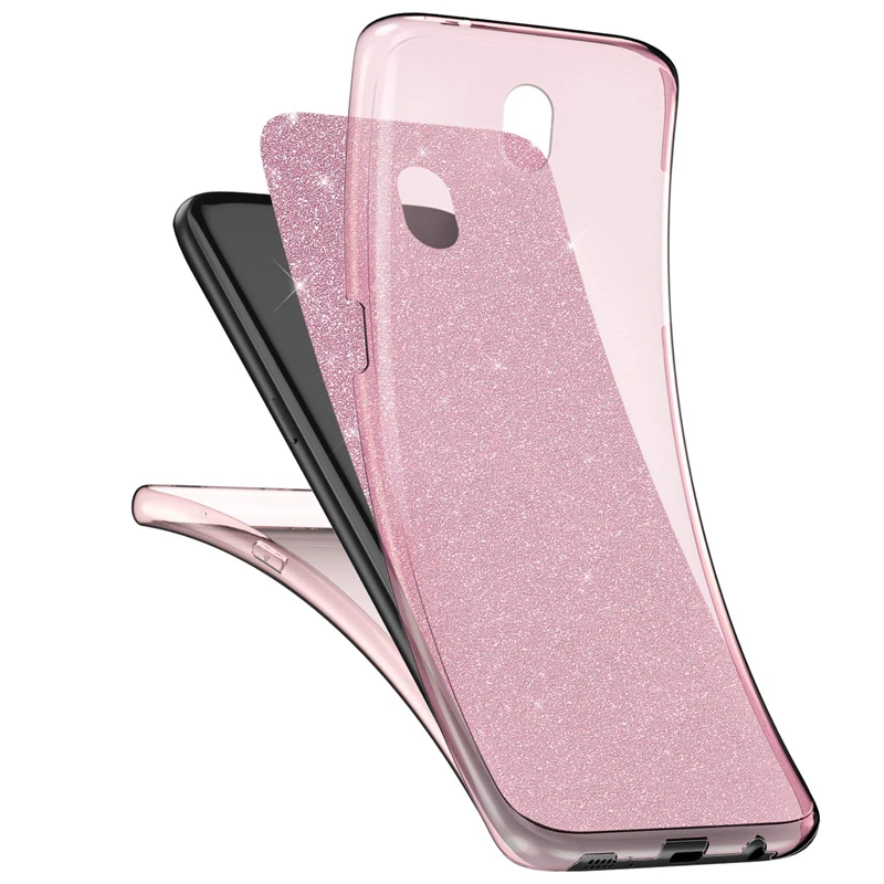 Блестящий силиконовый чехол для Samsung Galaxy J5 J7 A3 A5 A7 2017 J4 J6 2018 S7 S8 S9 S10 S11 Plus 360 полная