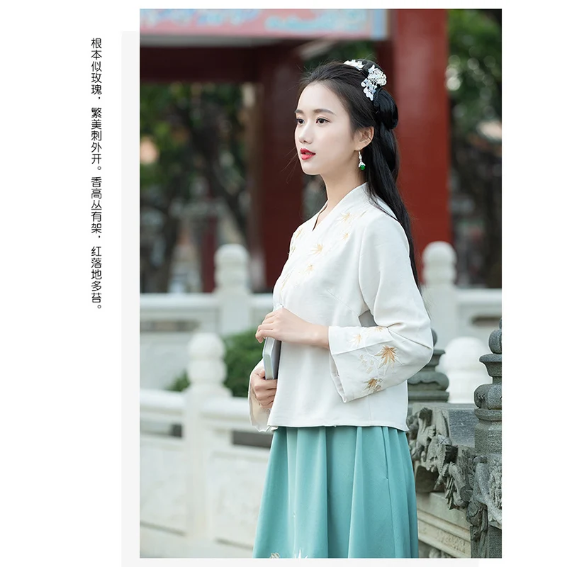 Белый традиционный китайский костюм hanfu Женский Dynastie Tang современный Улучшенный