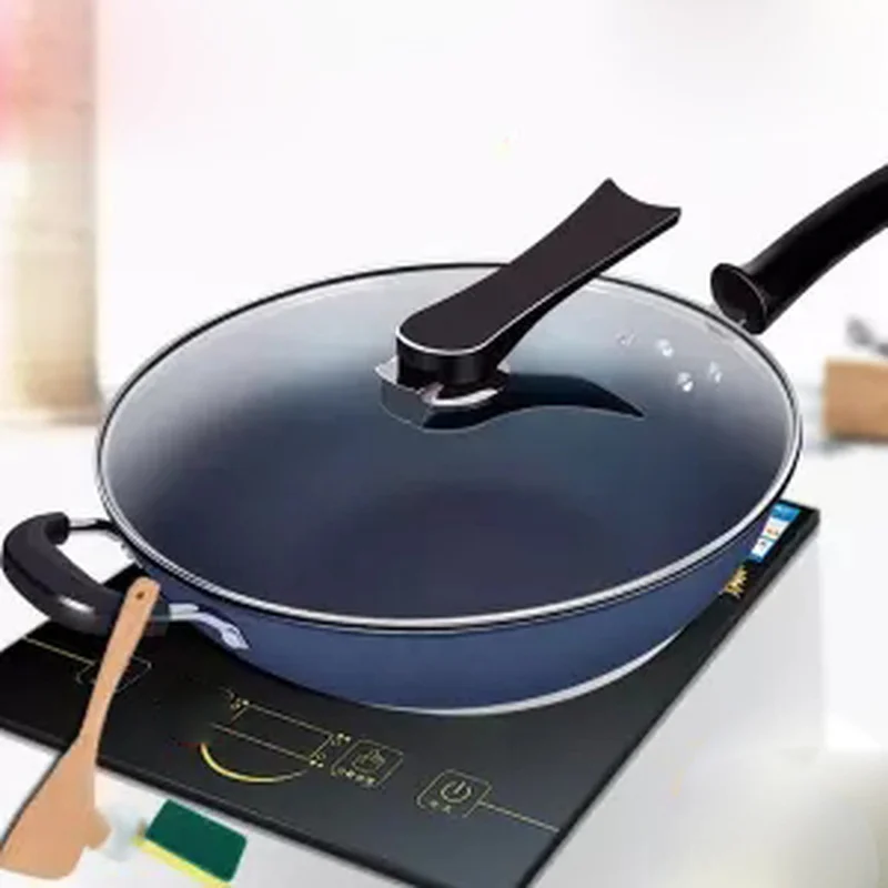 Вок антипригарная сковорода без дыма Индукционная Плита Газовая универсальная