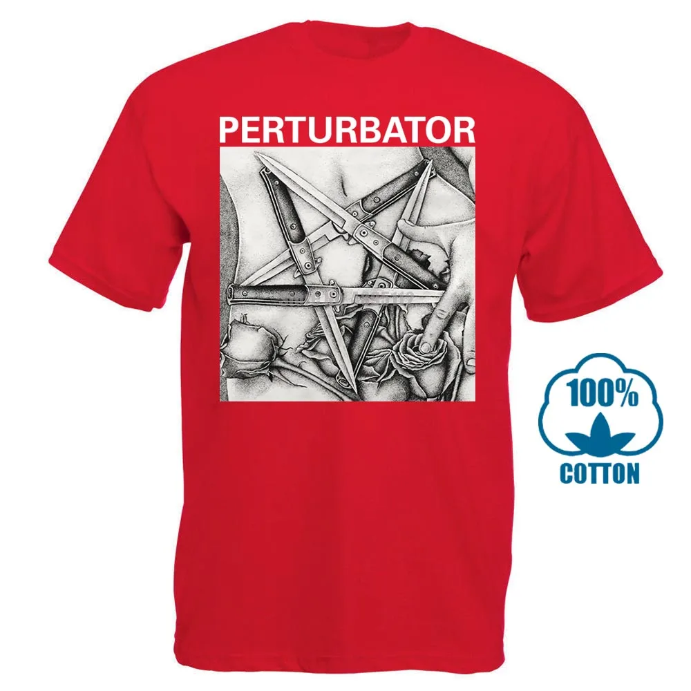 Пертурбатор Pentaknife M Xl Официальная футболка темная волна Synthwave Tour футболка - Цвет: Красный