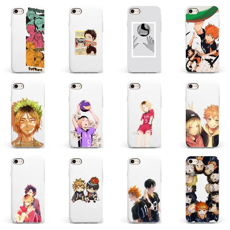 

Haikyuu Phone Case Candy Color for iPhone 6 6S 7 8 11 12 XS X SE 2020 XR mini pro Plus MAX mobile bag Anime Cartoon Funda Coque