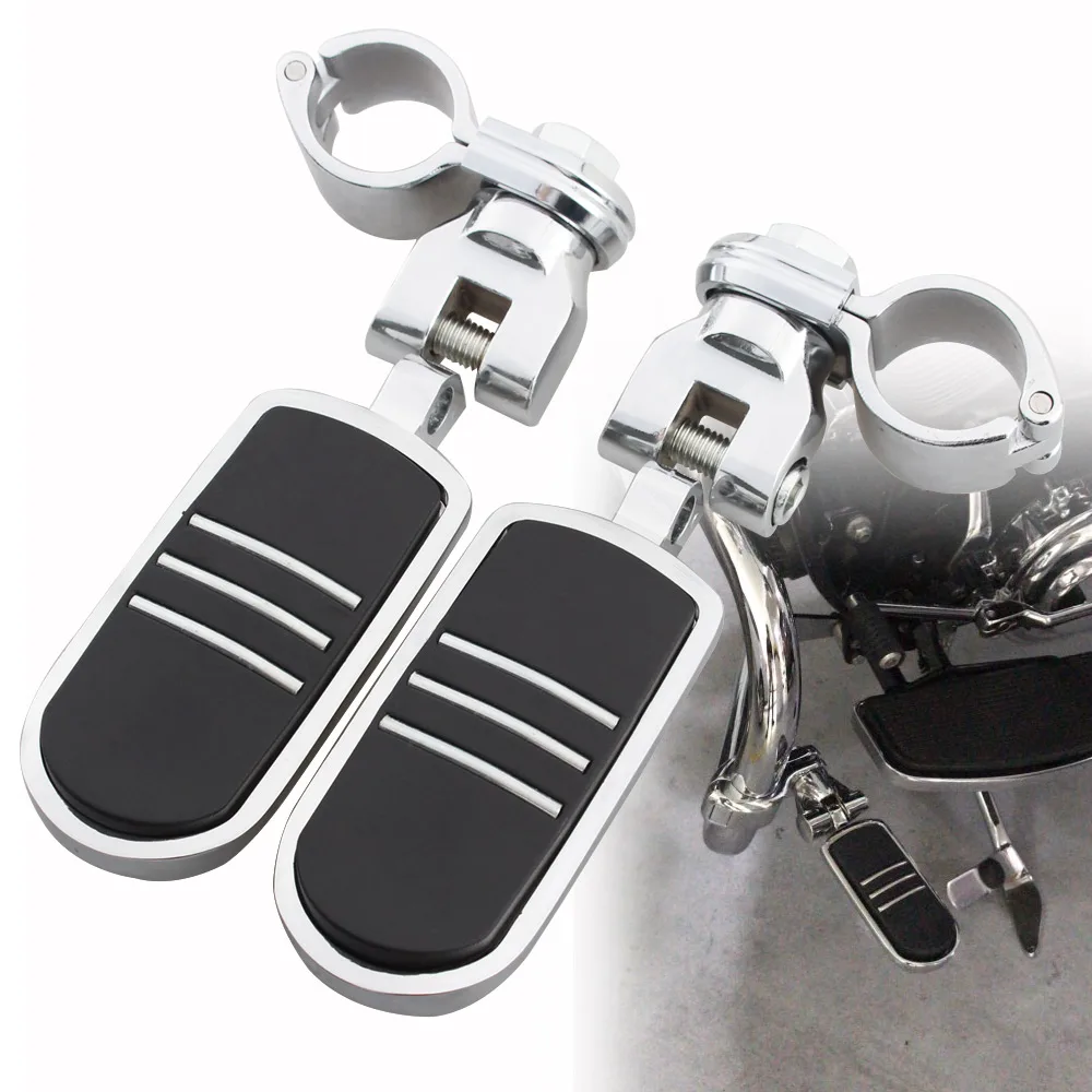 

Motorcycle Highway Foot Pegs Footrests Pedal Engine Guard Crash Bar Mount Clamps For Harley Cafe Racer Bobber Triumph Universal