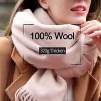 100 wool scarf for women thick warm beige wool scarf for ladies winter wool shawls wraps pashmere foulard femme cashmere scarf