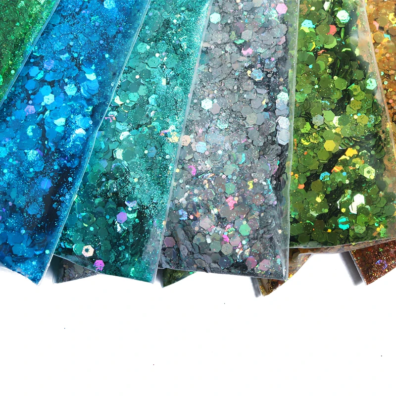 

50G Holographic Nail Art Glitter Bulk Sequins Rose Gold Mixed Hexagon Flake Slices Nail Decorations Polish Manicure Accessories