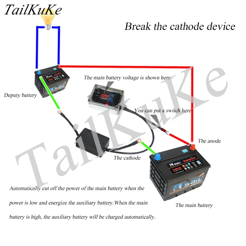 Двойной изолятор батареи двойной защитный контроллер управления батареей 12 В