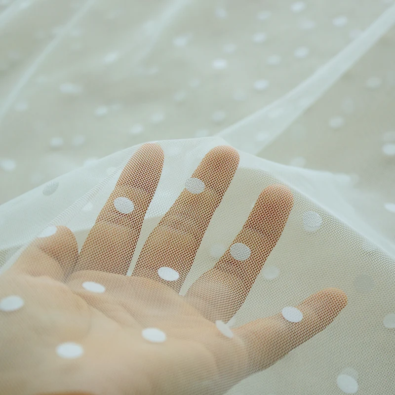 2 метра черный белый горошек сетчатая Тюлевая кружевная ткань перспективное