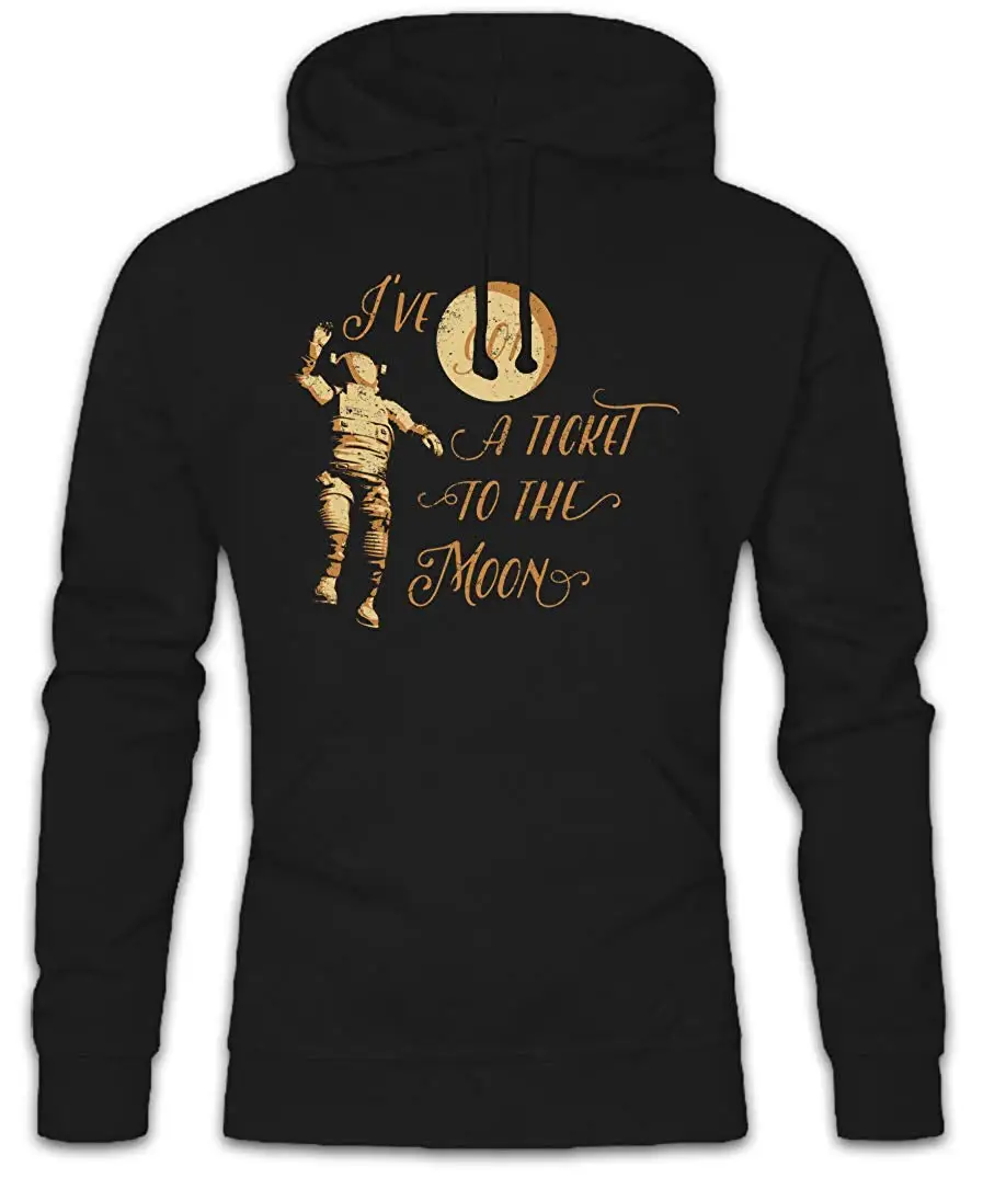 Я получил Тикет в свитшот с Луной капюшоном свитер для мужчин женщин
