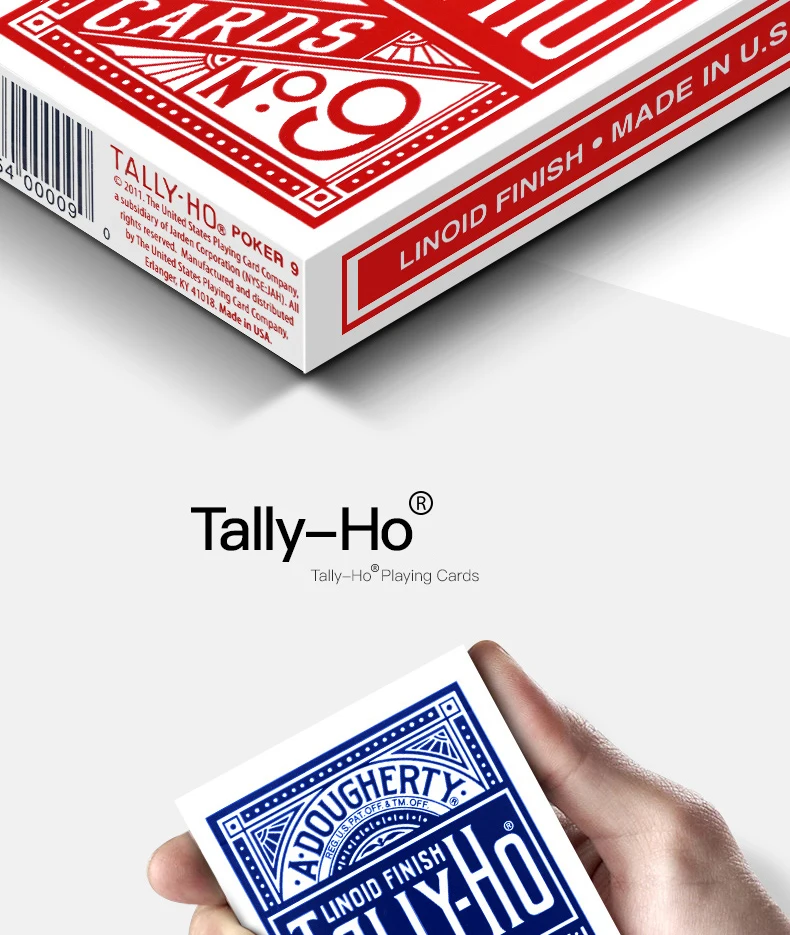 1 колода Tally-ho игральные карты регулярные кардистри вентиляторы колода всадник обратно волшебные карты реквизит для магических фокусов