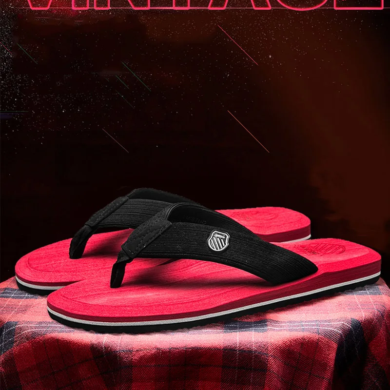 

Summer 2021 Fashion Men Flip Flops Casual Beach Slippers Man High Quality Sandals Non-slip Home Slippers Chanclas Hombre Pantufa