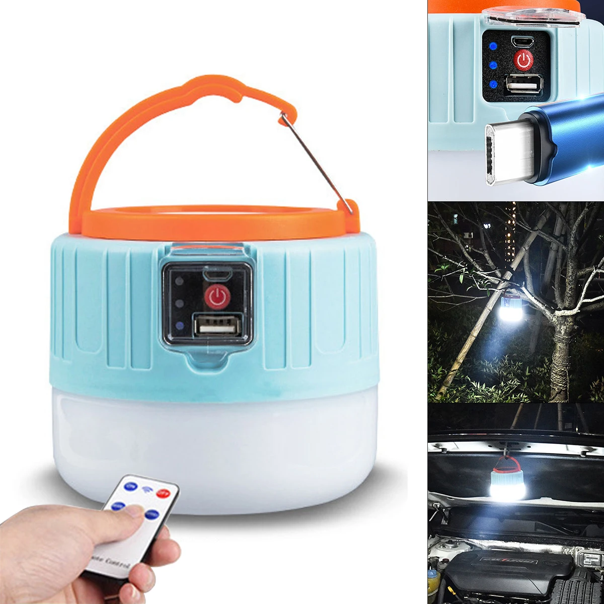 

Solar Rechargeable Lamp USB Super Bright Searchlight LED Outdoor IP65 Waterproof Work Light Portable Lanterns Emergency Light